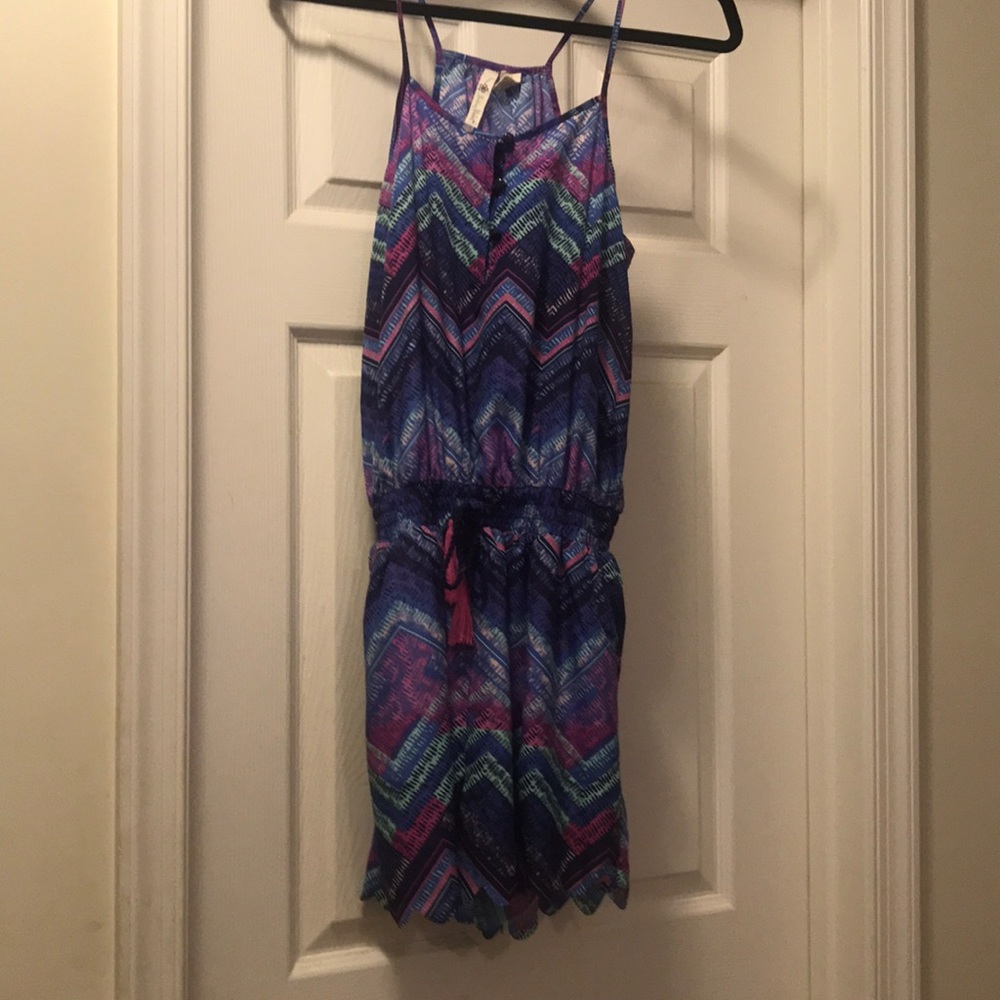 blue and purple romper